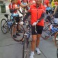 Roz at the start of the Climate Ride - outside CBS in New York