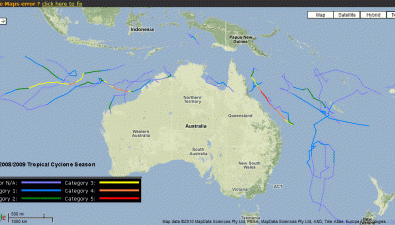 typhoons Typhoon tracks from the 2008/2009 season