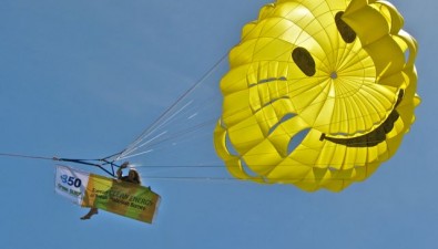 parasailing Campaigning in the air....