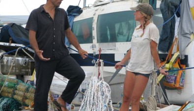 With Marcus Eriksen on board the JUNK Raft