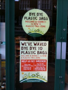 Changing the world, one plastic bag at a time. Holland & Barrett healthfood store in London bans the bag